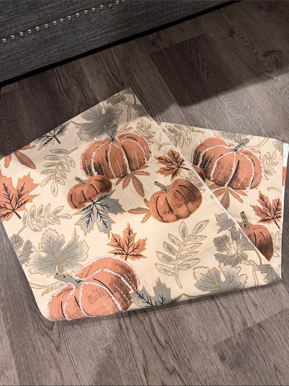 Autumn Pumpkin Table Runner - Cream & Orange